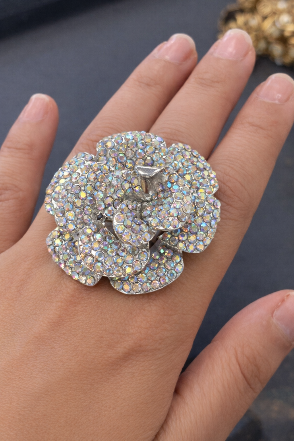 Floral Swaroski Ring