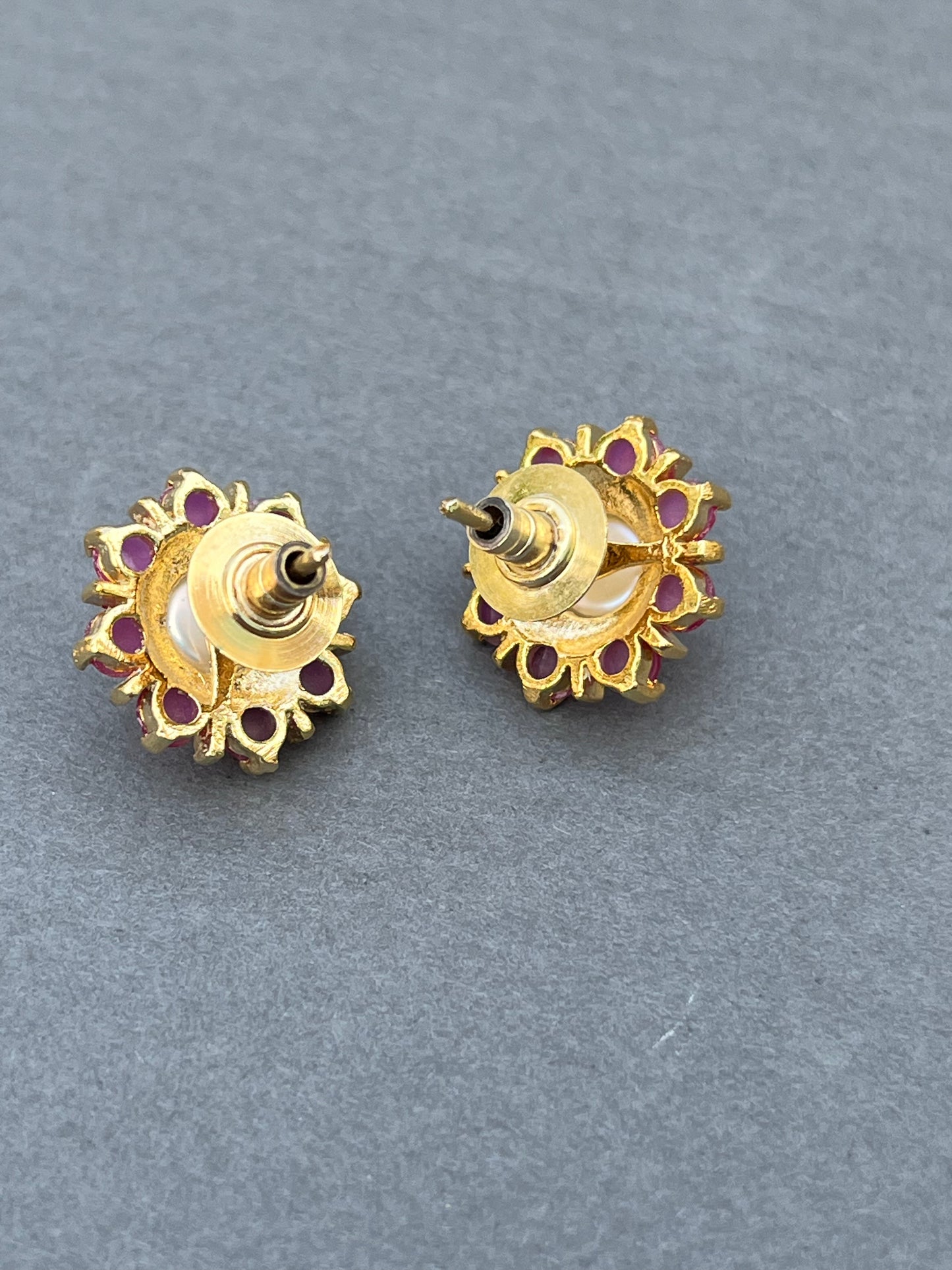 Ruby floral studs