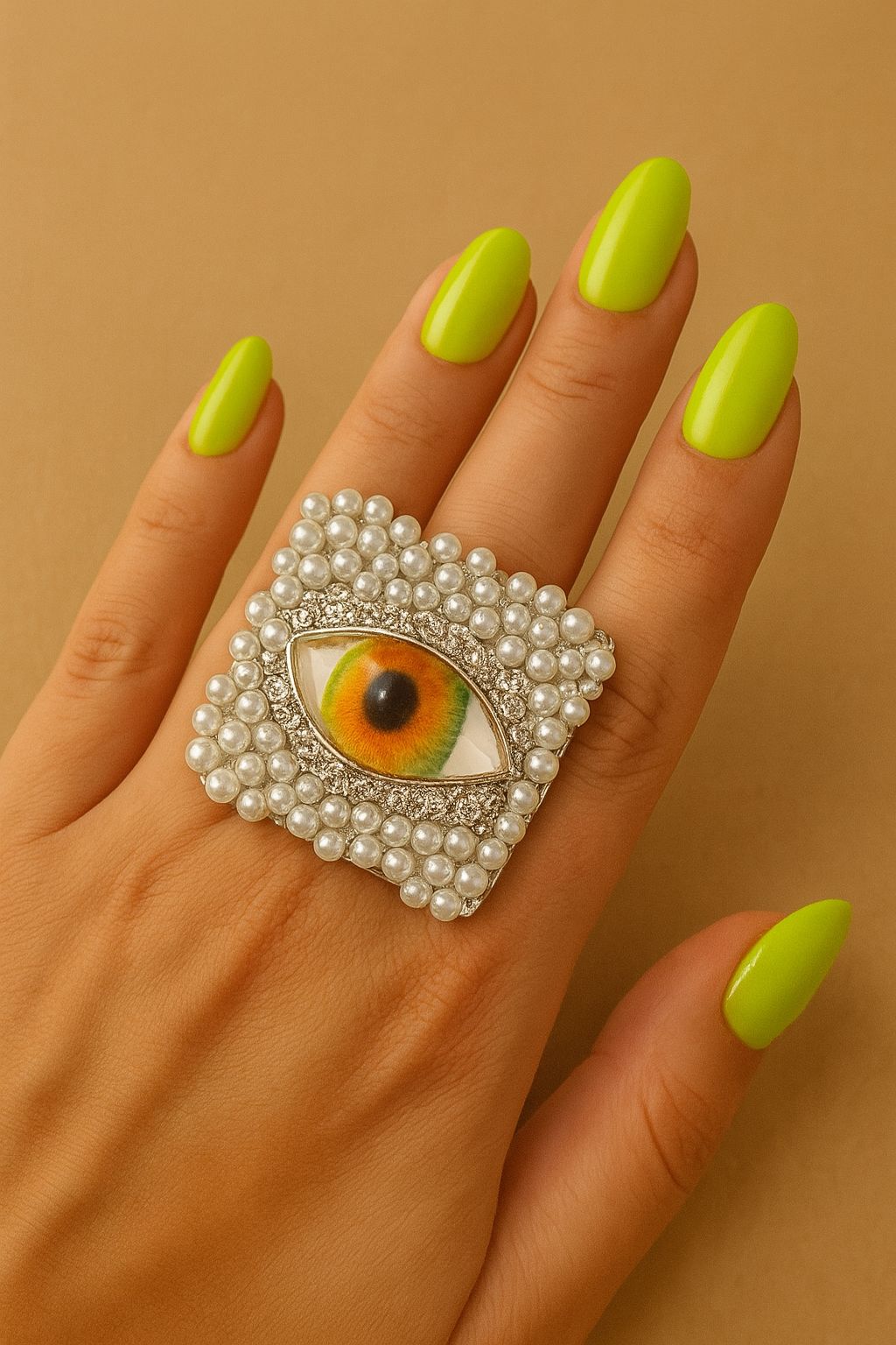 Evil Eye Square Ring