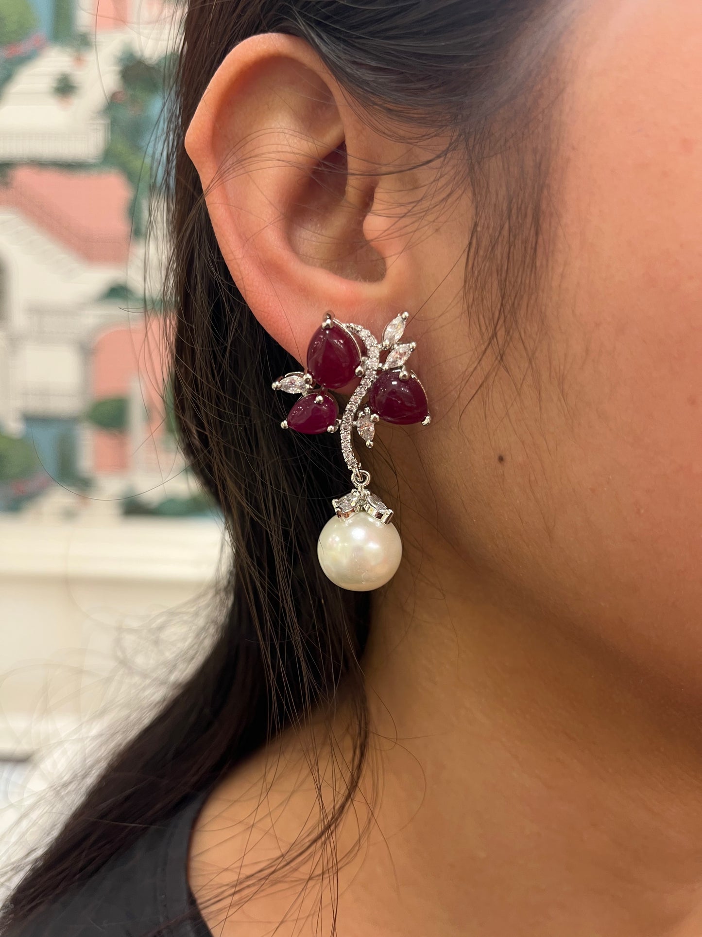 Ruby Pearl earrings