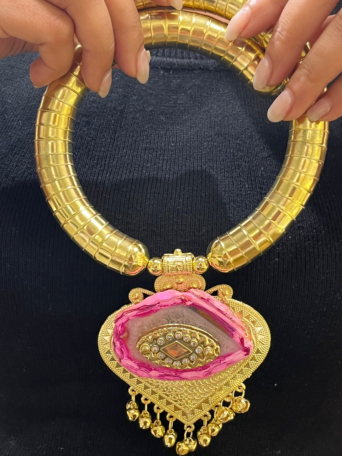 Pink Aiget stone Necklace