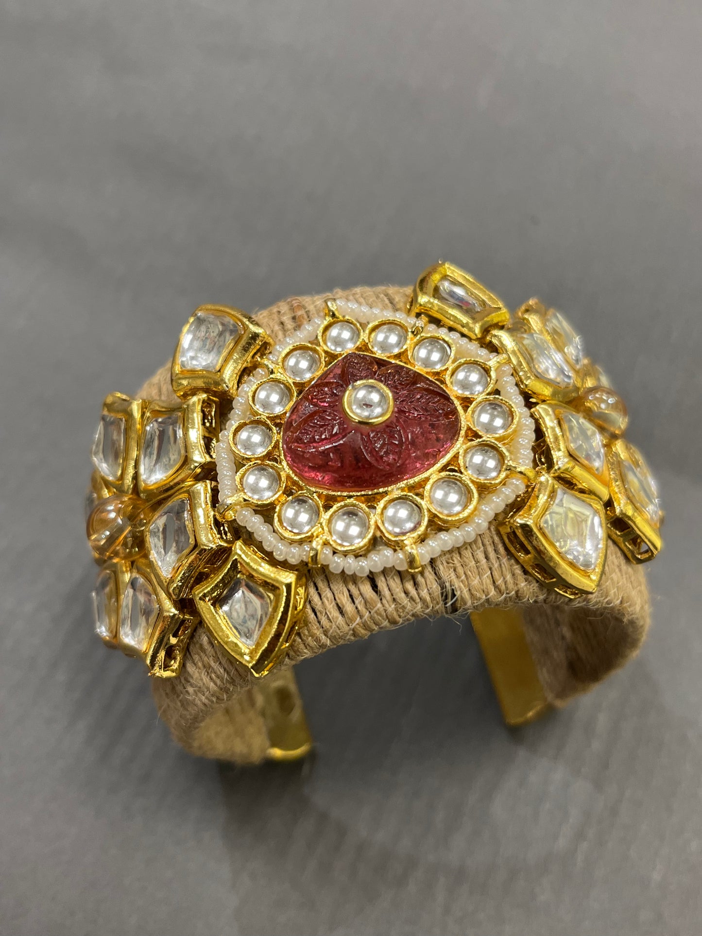CarvingKundan Jute Cuff