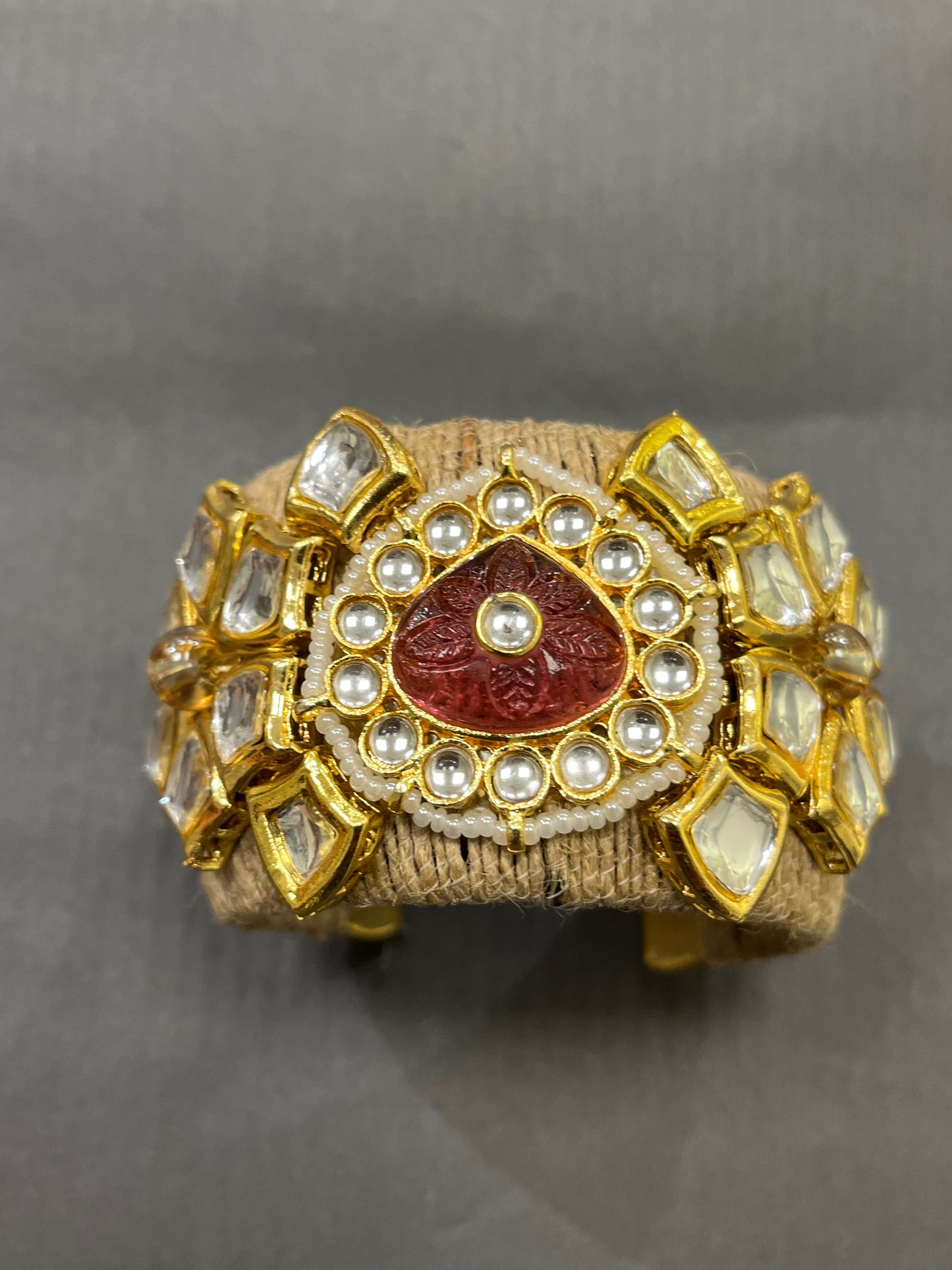 CarvingKundan Jute Cuff