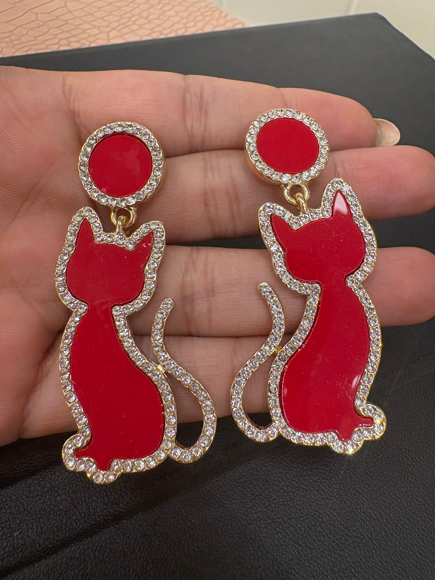 Red Cat earrings