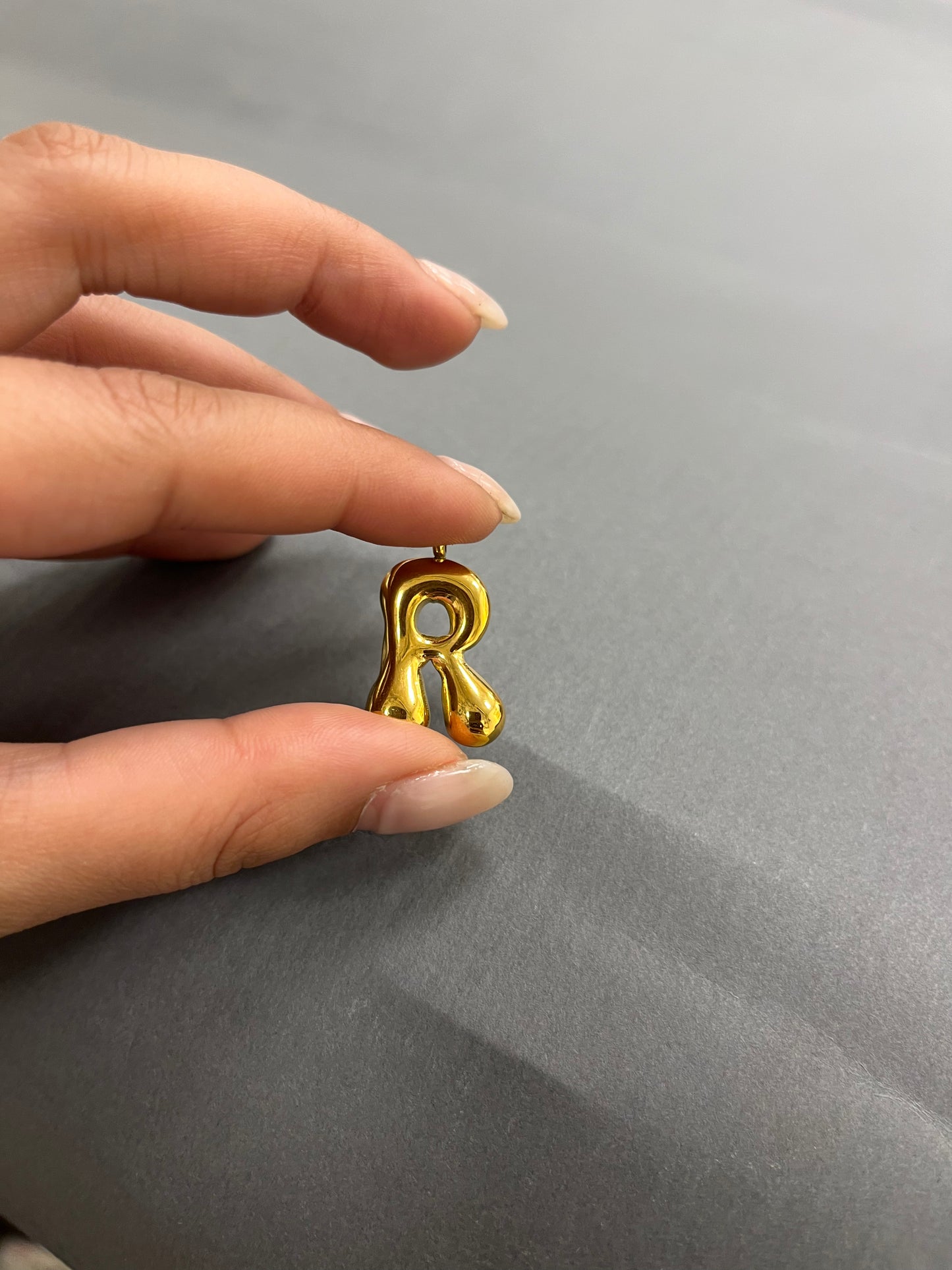 Alphabet R Pendant with Chain