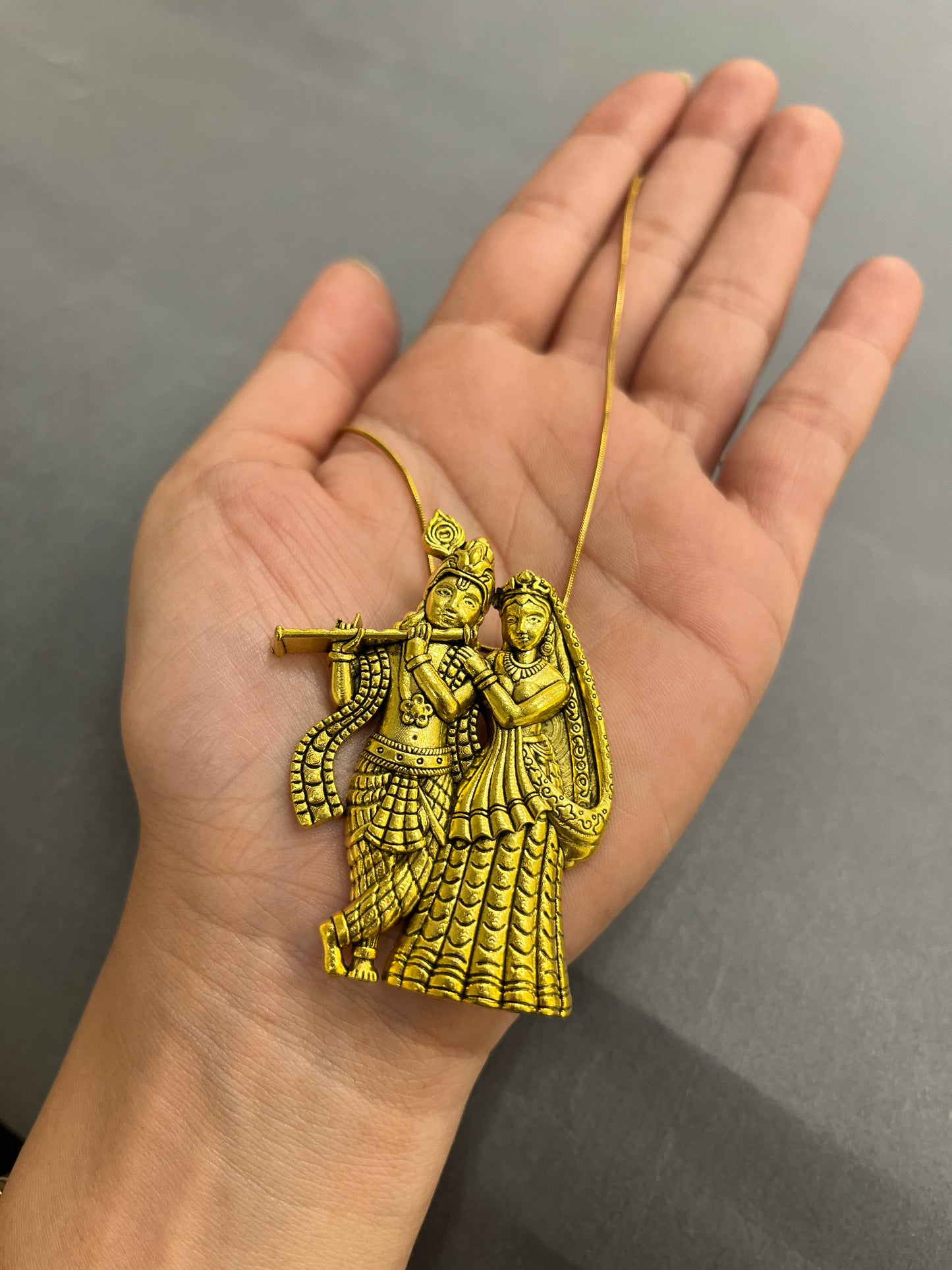 Gold RadhaKrishna Pendant