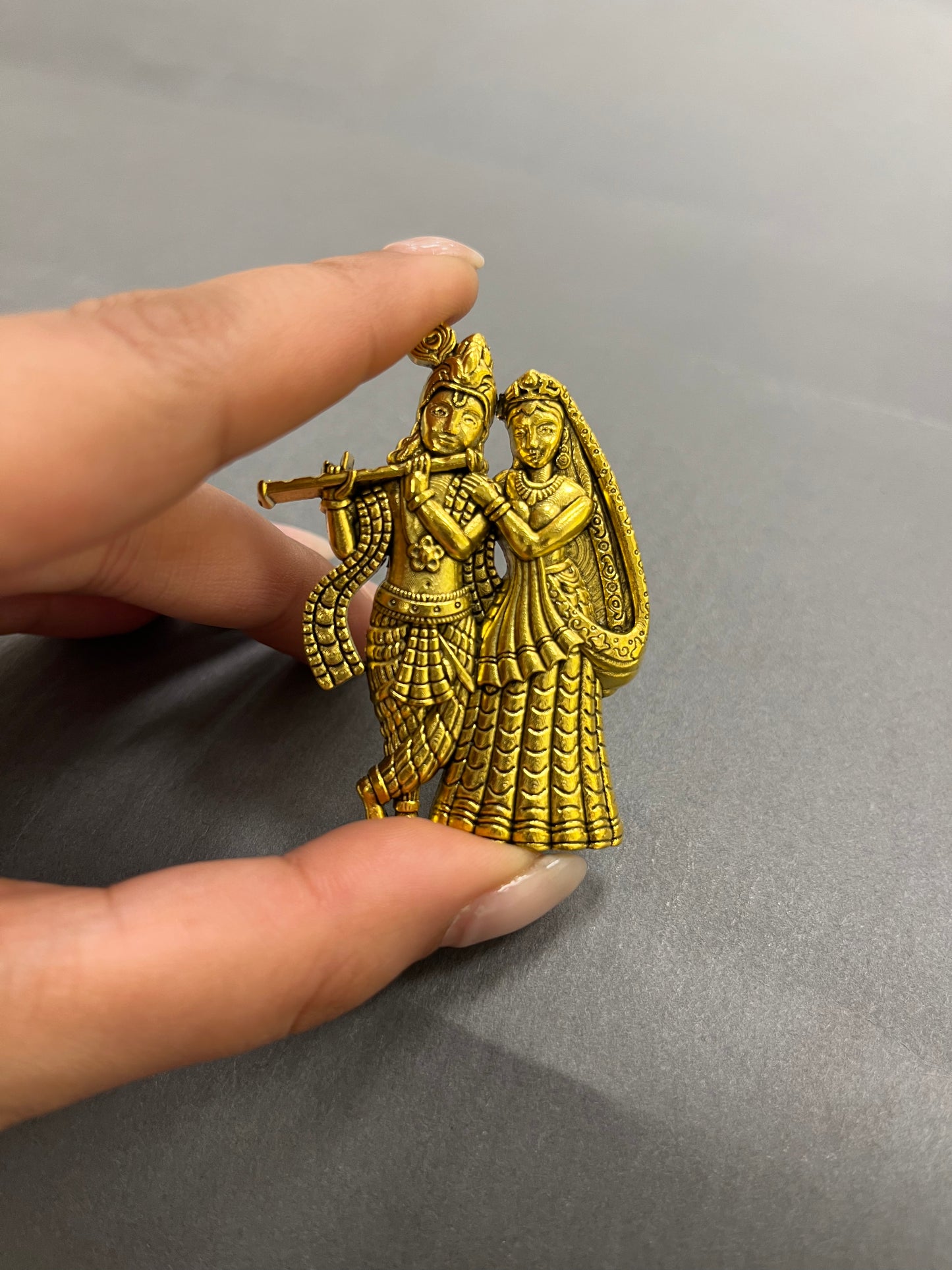 Gold RadhaKrishna Pendant