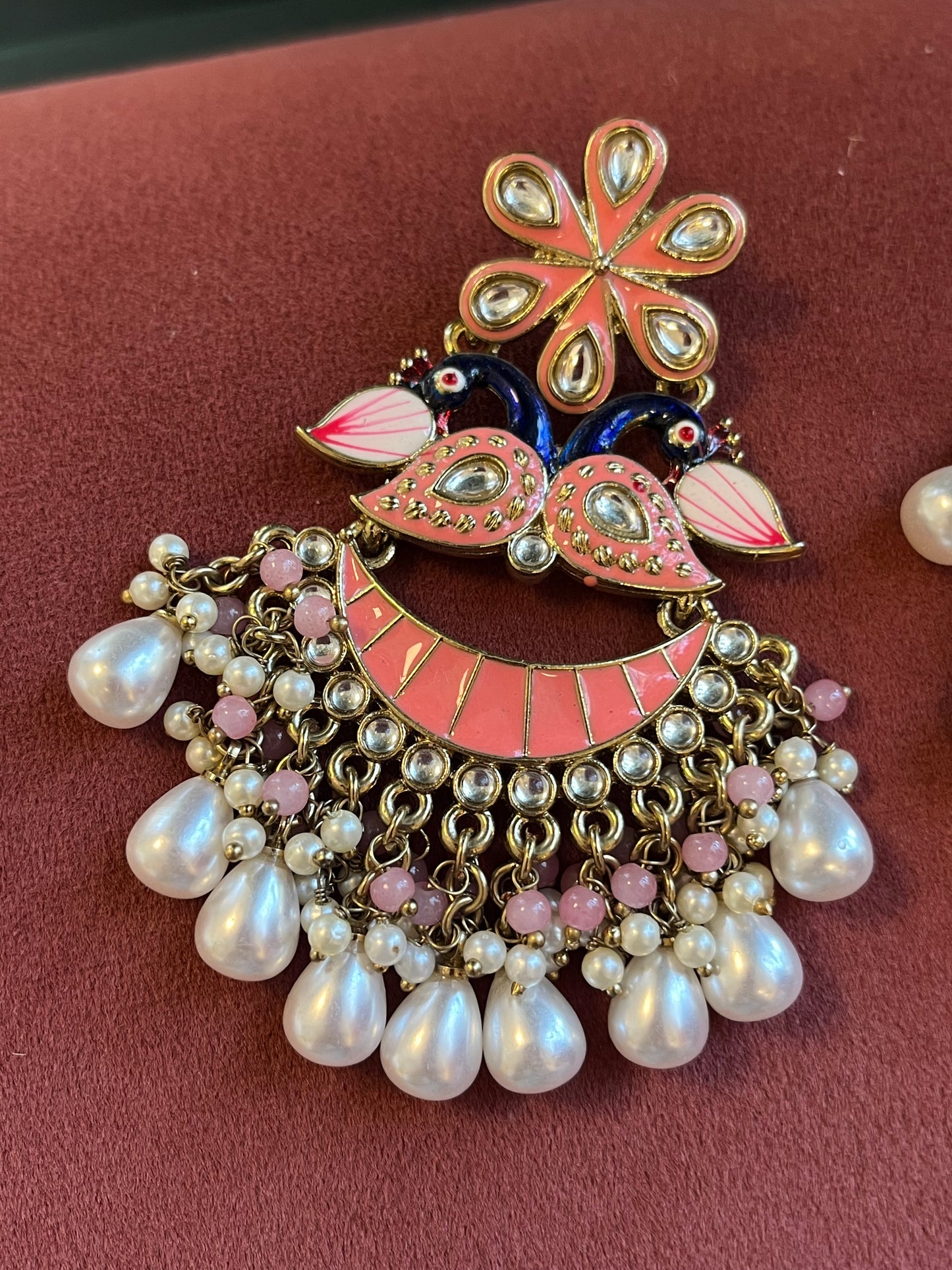 Peacock Enamel Earrings