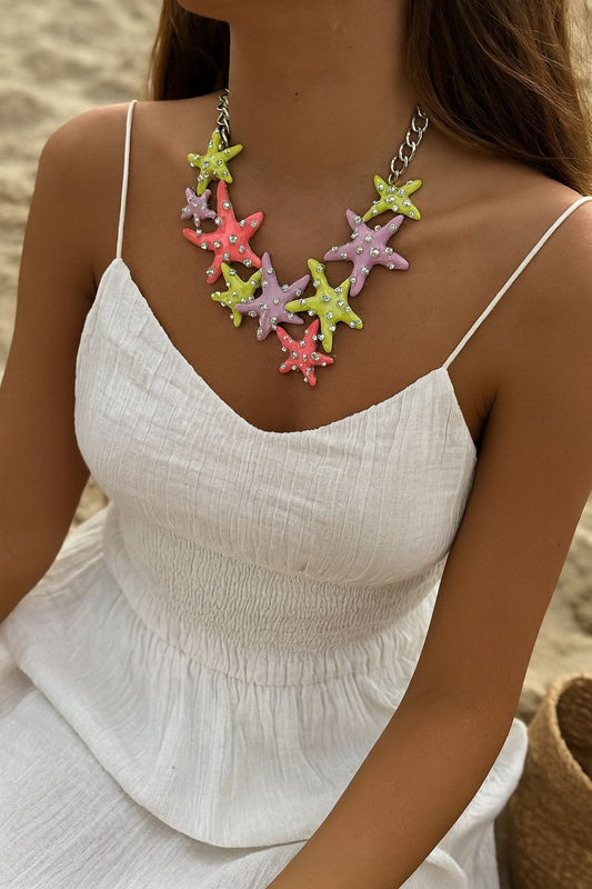 Neon StarFish Necklace