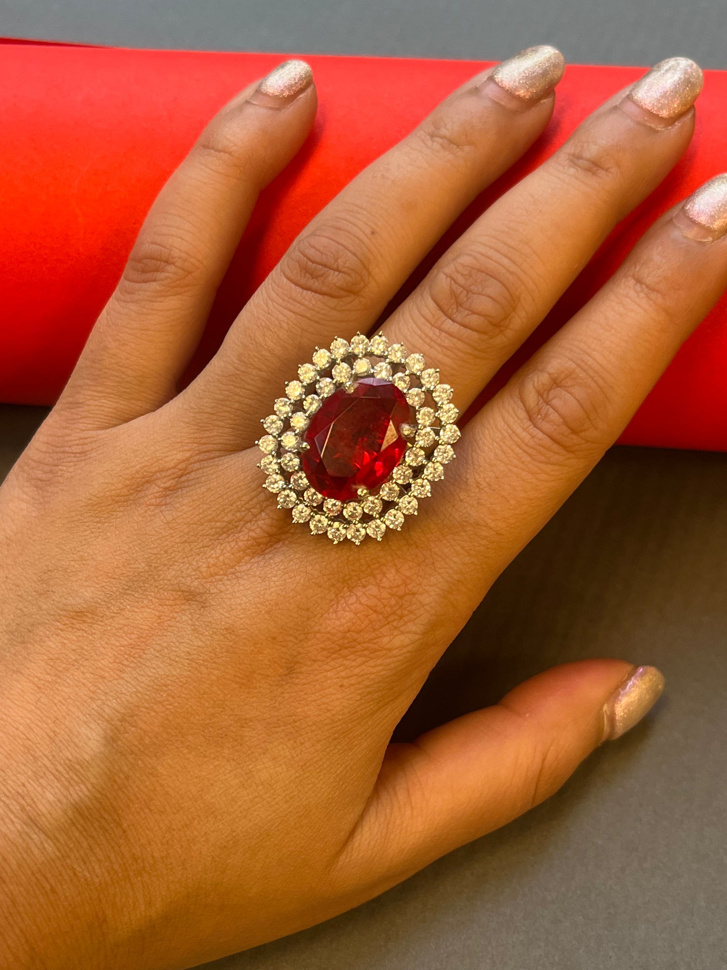 Ruby Silver Ring