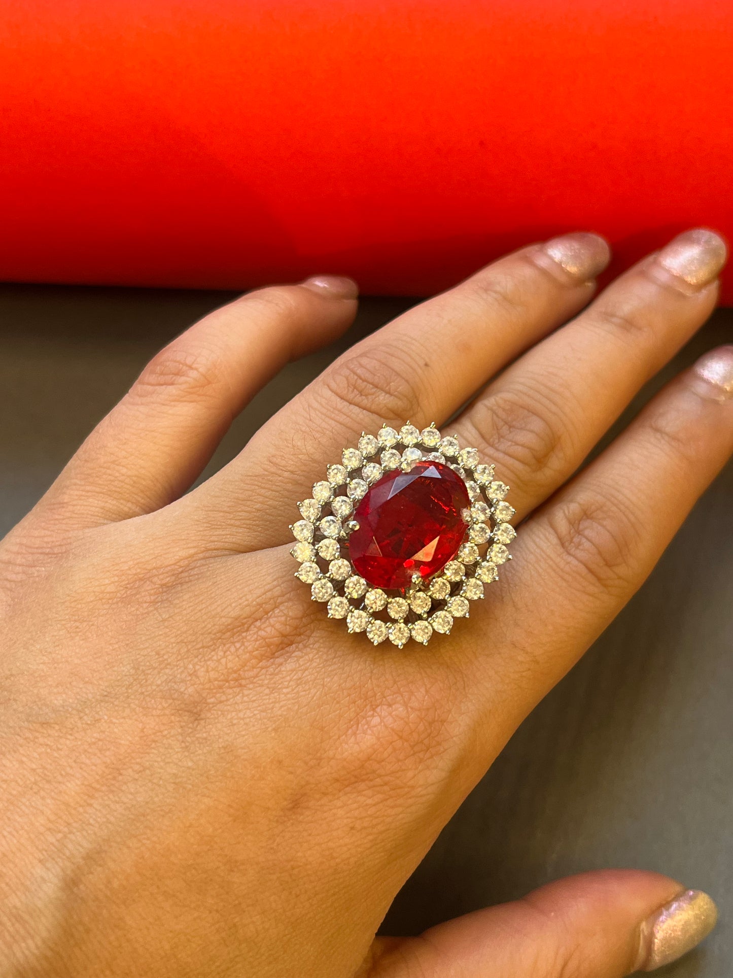 Ruby Silver Ring