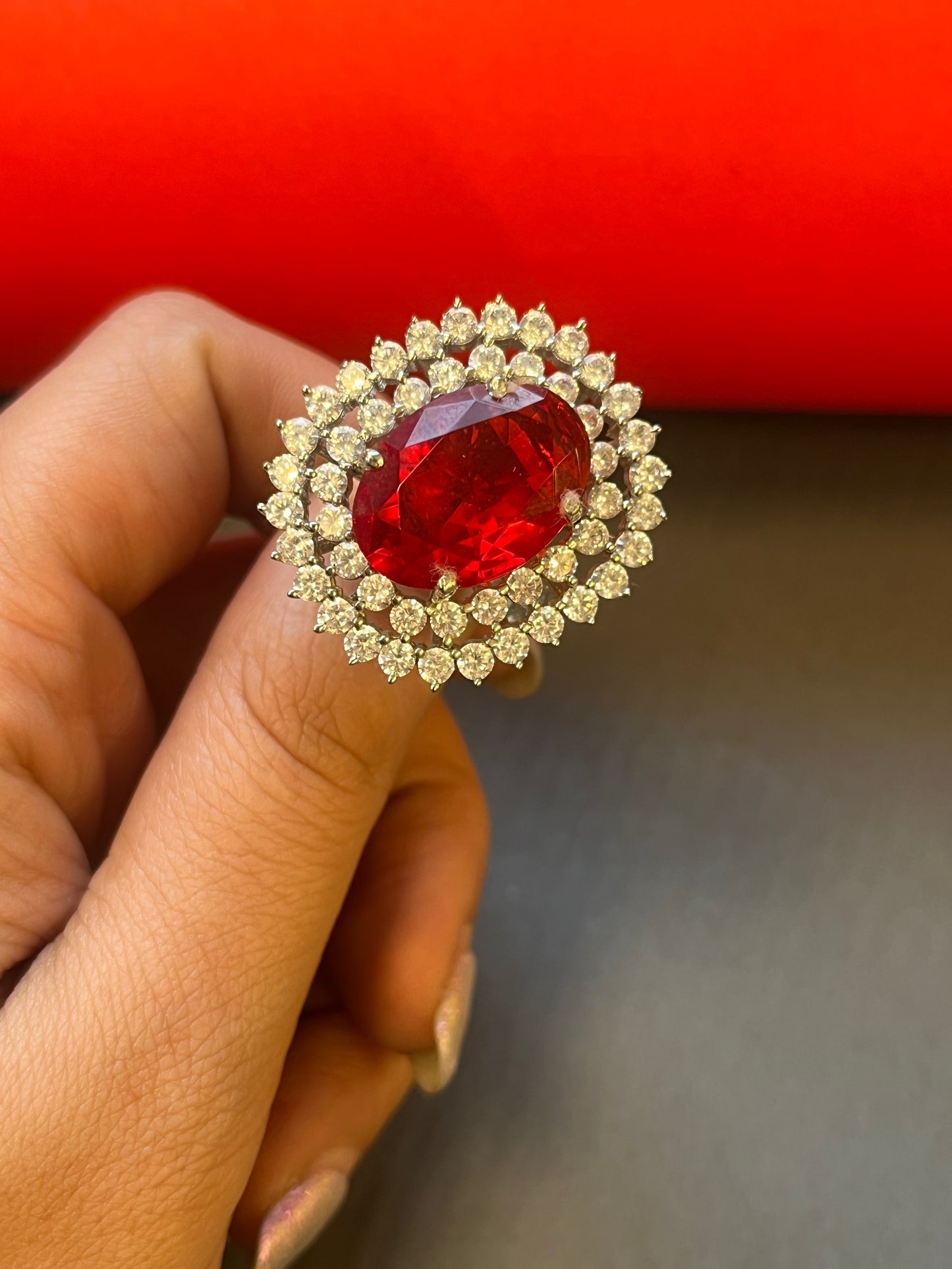 Ruby Silver Ring