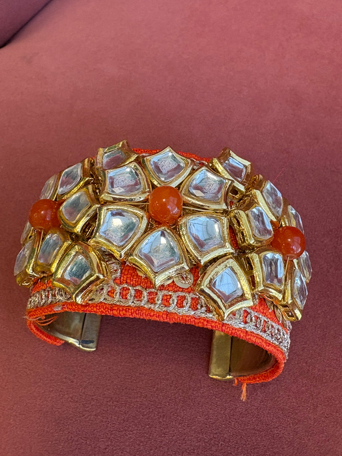 Orange kundan Cuff