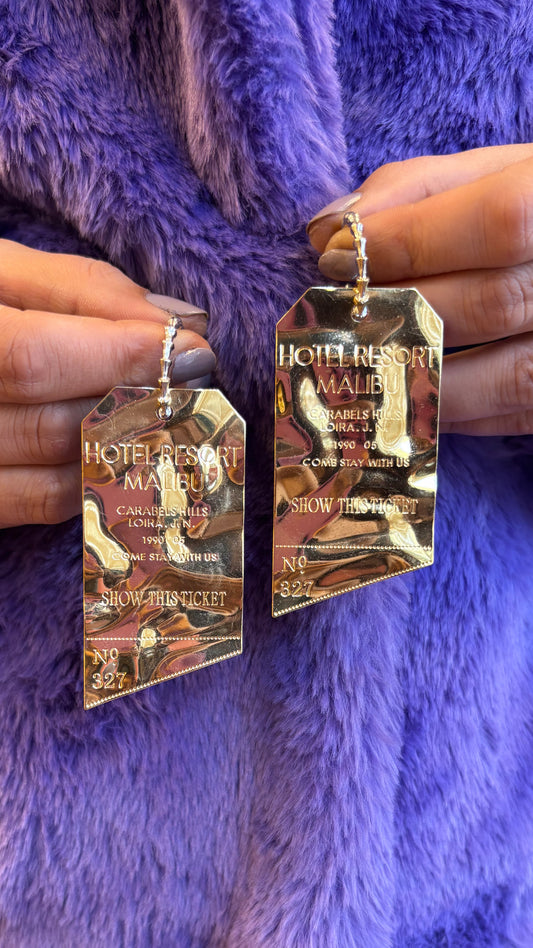 Gold Ticket Earrings