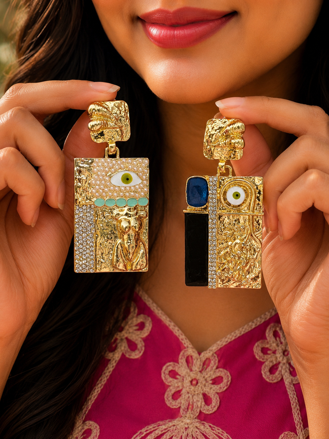 Evil eye Enamel earrings