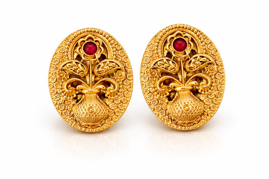 Red temple studs