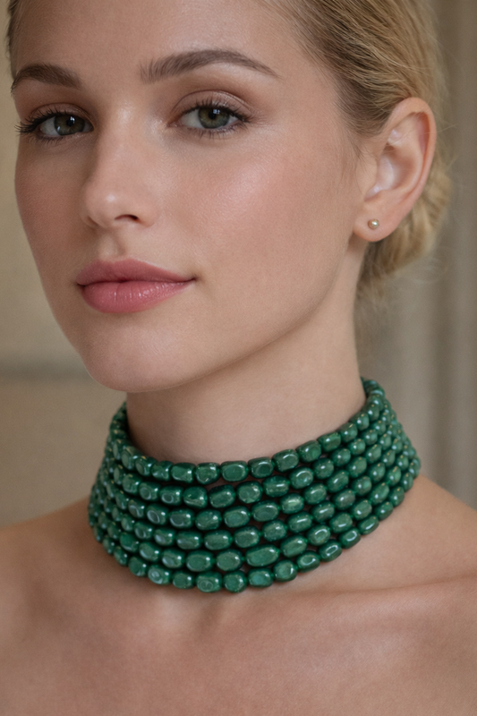 Six Layer Emerald Choker