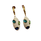 White enamel fashion earrings