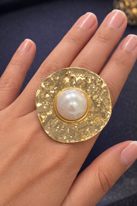 Golden Pearl Ring