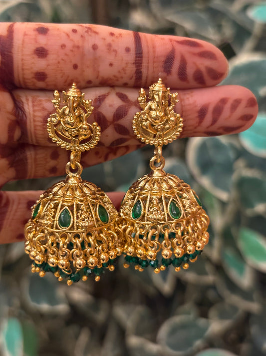 Temple Ganesha Jhumka