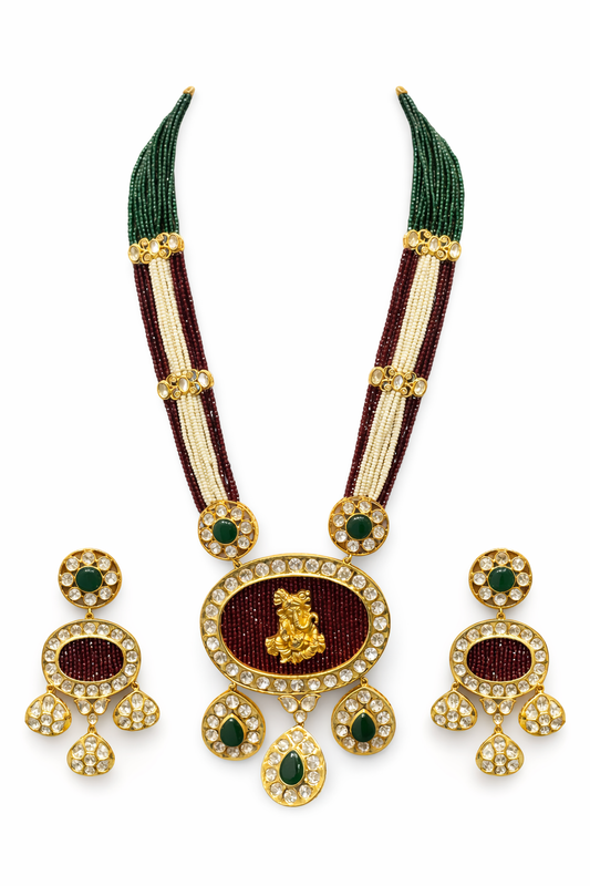 Ganesha Kundan long set