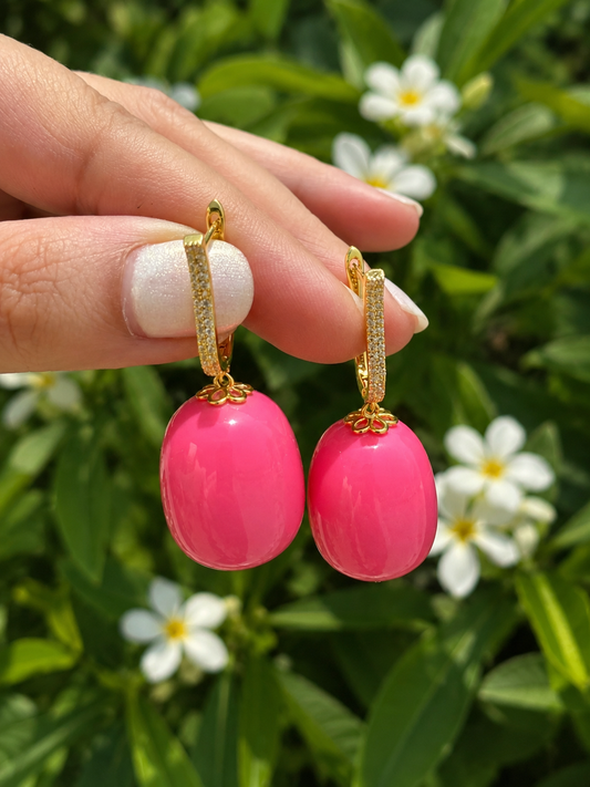 Pink Drop Earrings