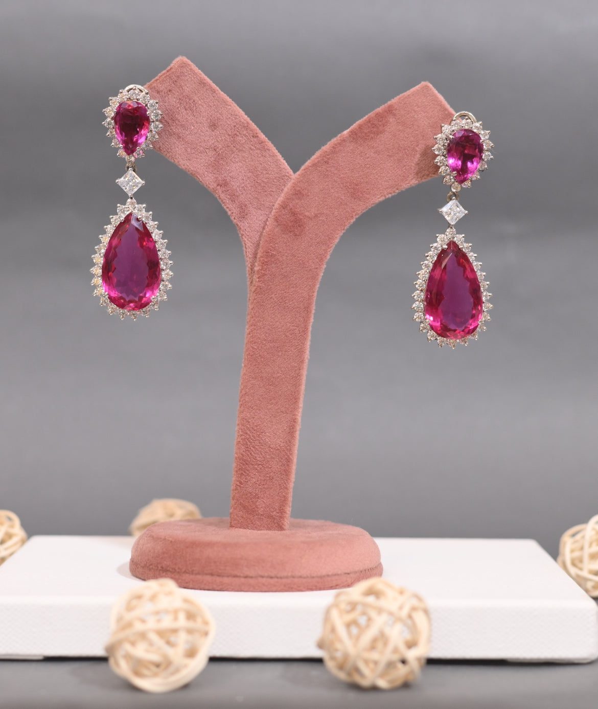 Ruby diamond earrings