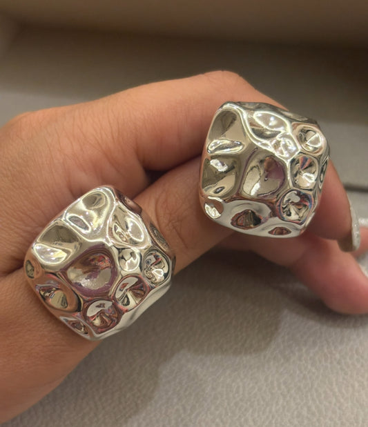 Silver Hammered Studs