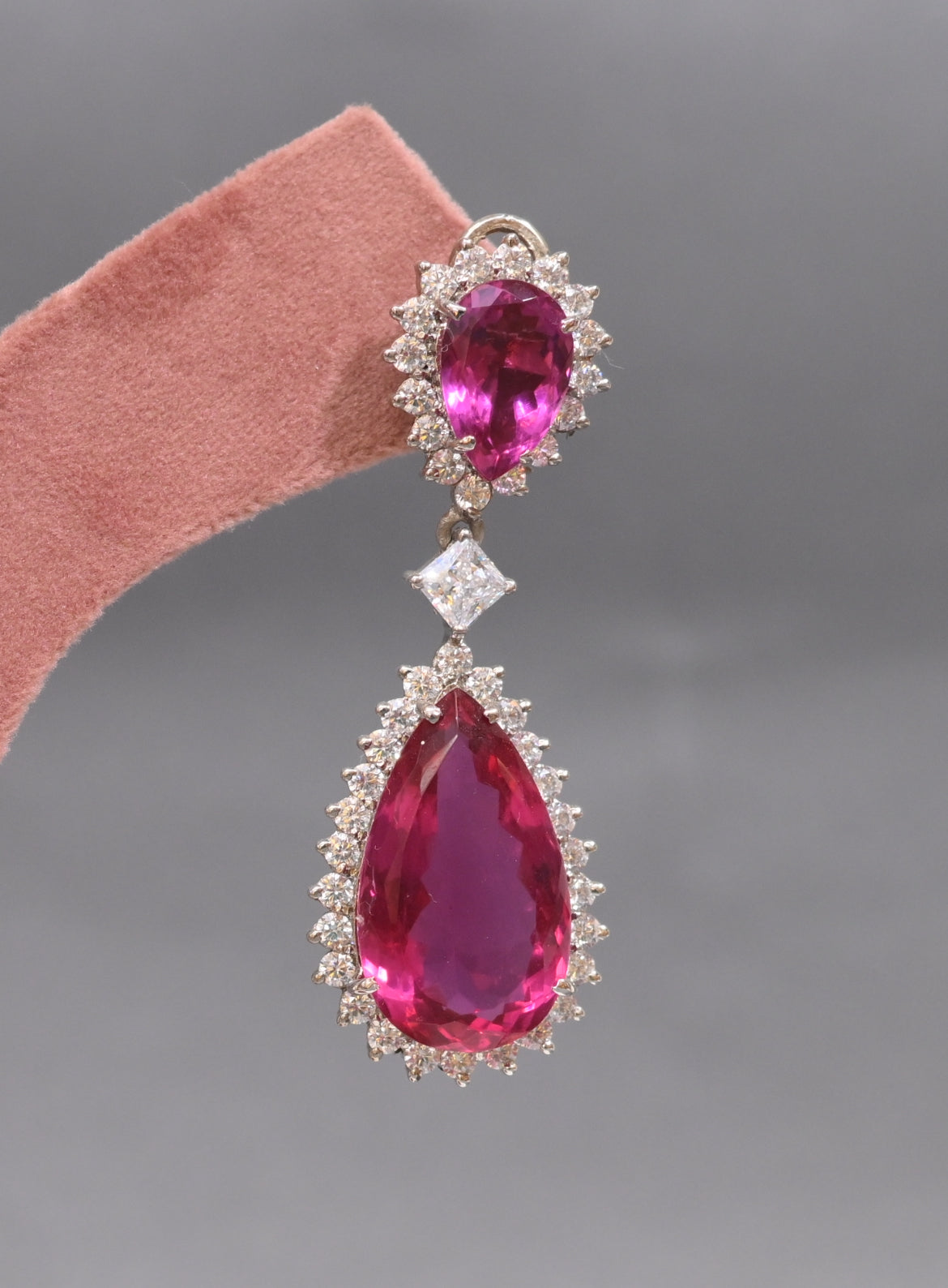 Ruby diamond earrings