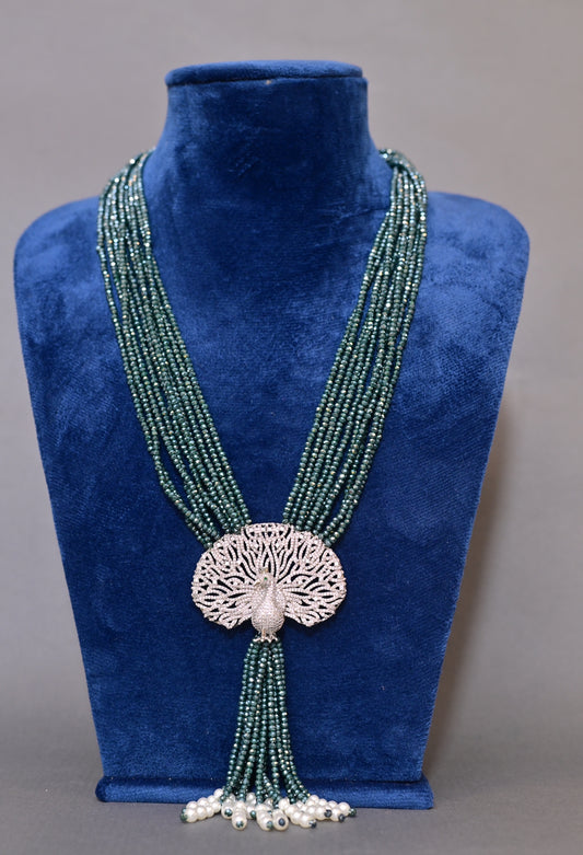 Peacock statement necklace