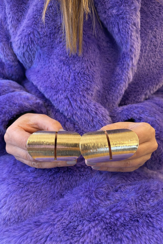 Gold Taco Shell Earrings