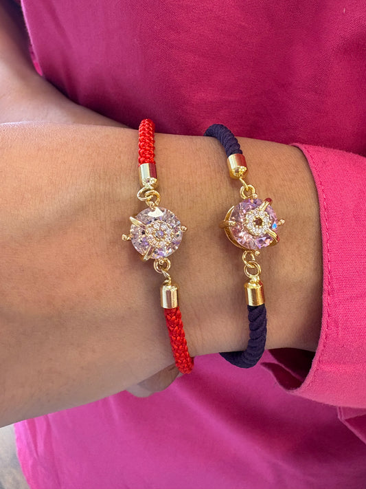 PinkStone Charms -Pair
