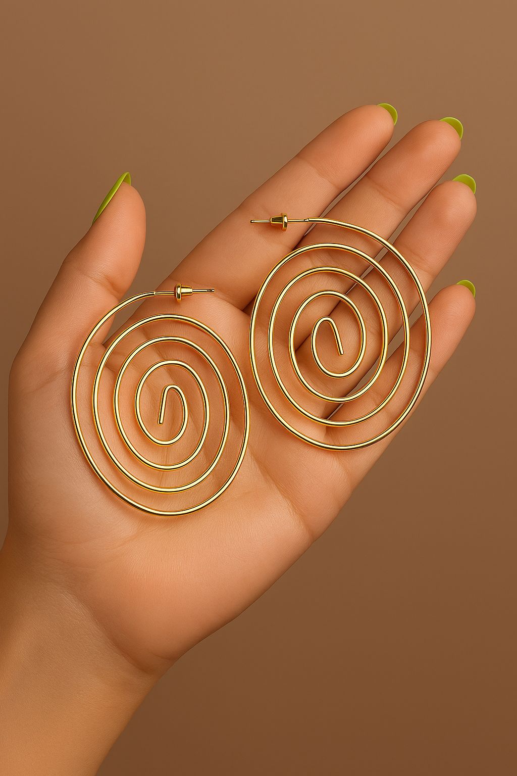 Oval Gold Spiral Hoops