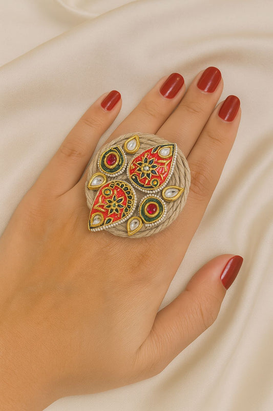 Red enamel jute ring