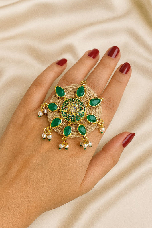 Green leaf Jute ring
