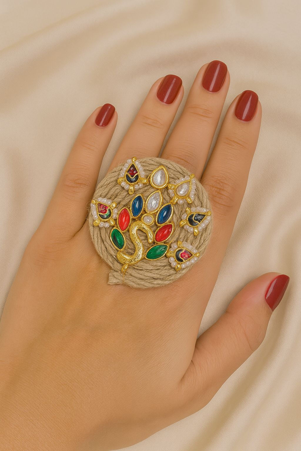 Peacock jute ring