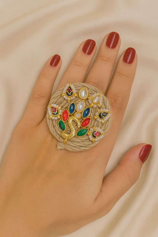 Peacock jute ring