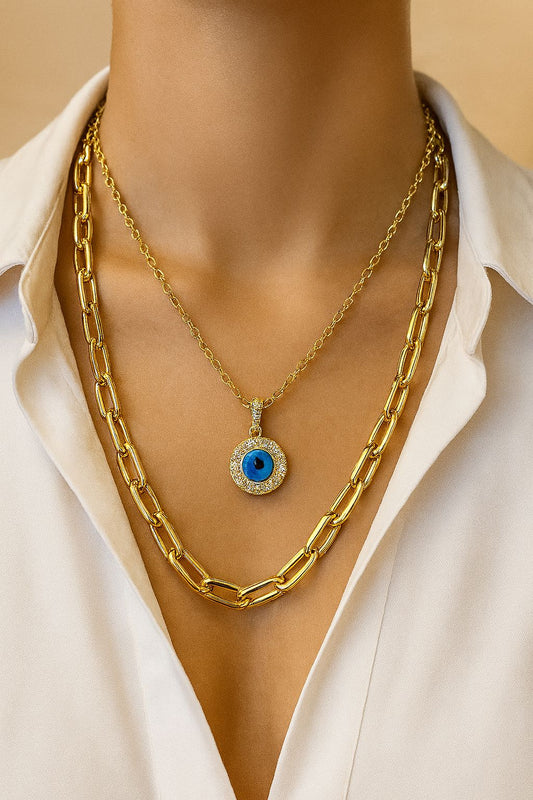 Evil Eye two layer Chain