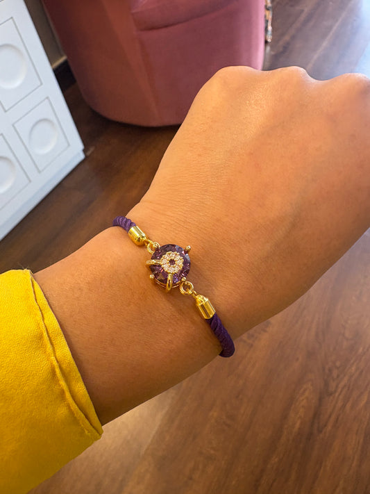 Purple stone Rakhi