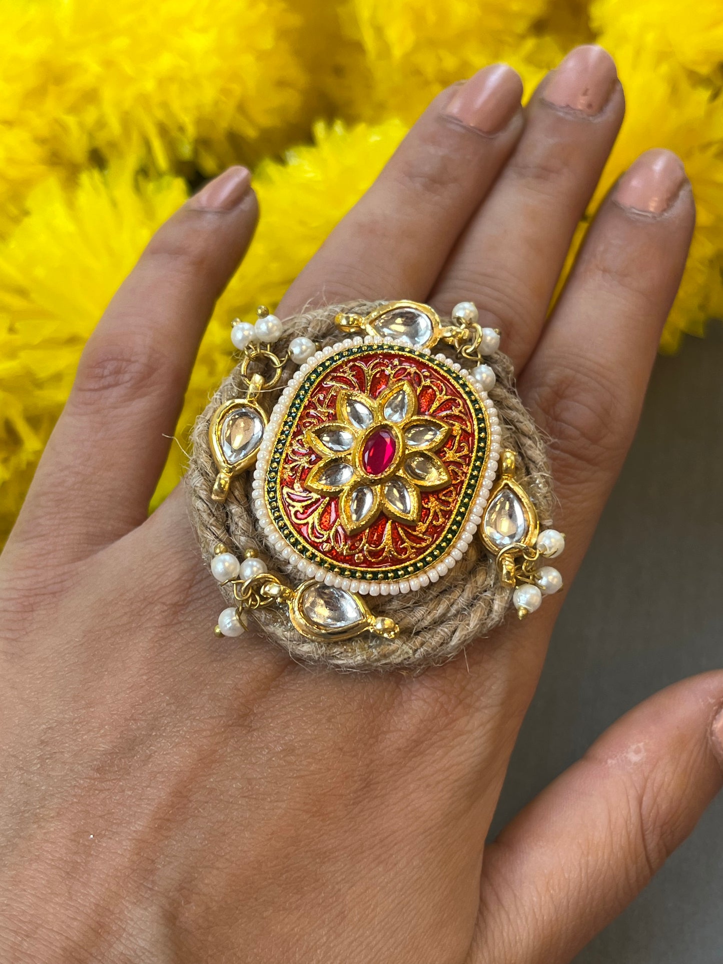 Red enamel ring