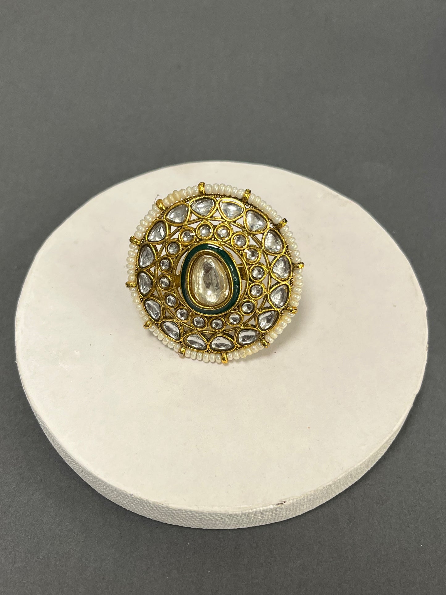 Kundan enamel ring