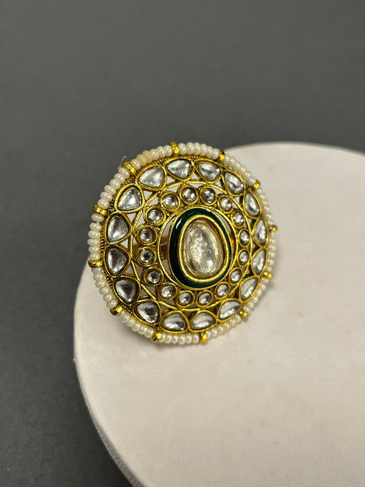 Kundan enamel ring