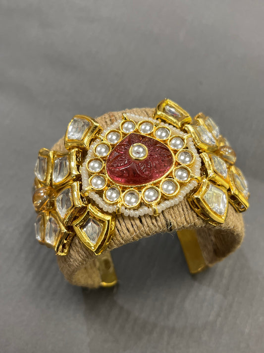 CarvingKundan Jute Cuff