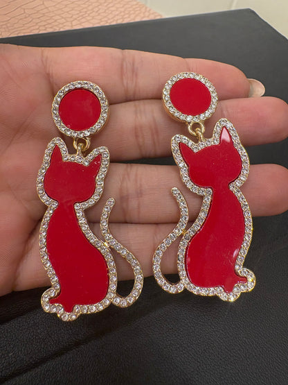 Red Cat earrings