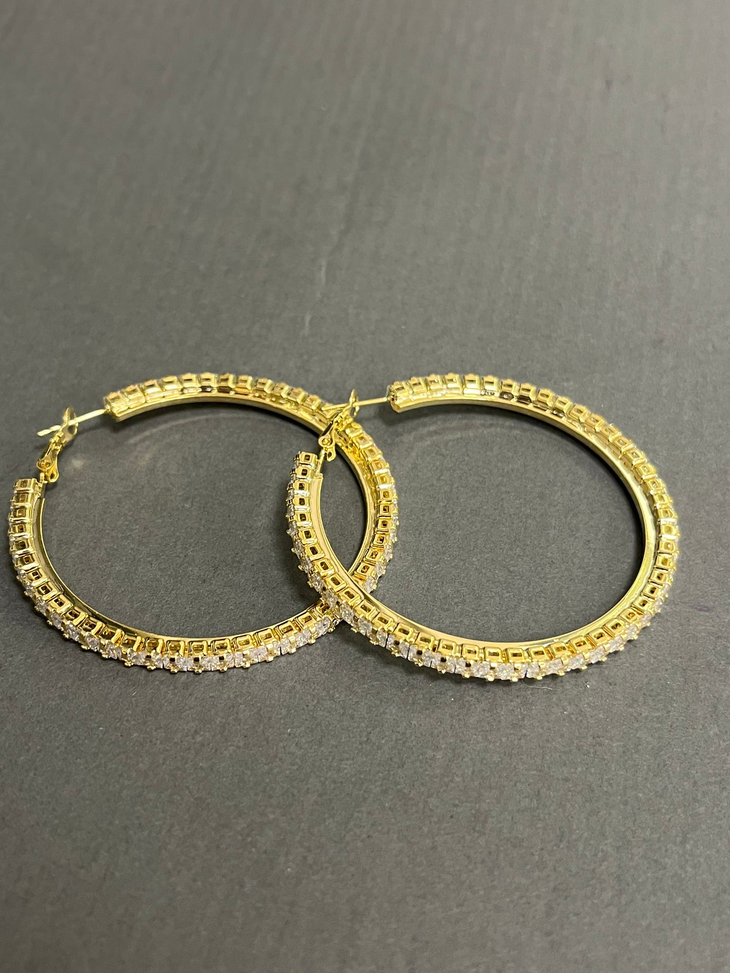 Dia studded hoops