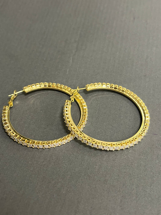 Dia studded hoops