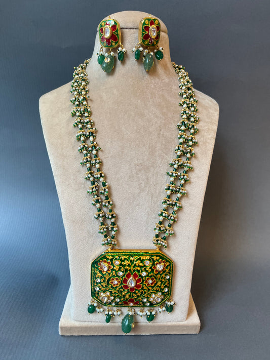 Enamel kundan haar set