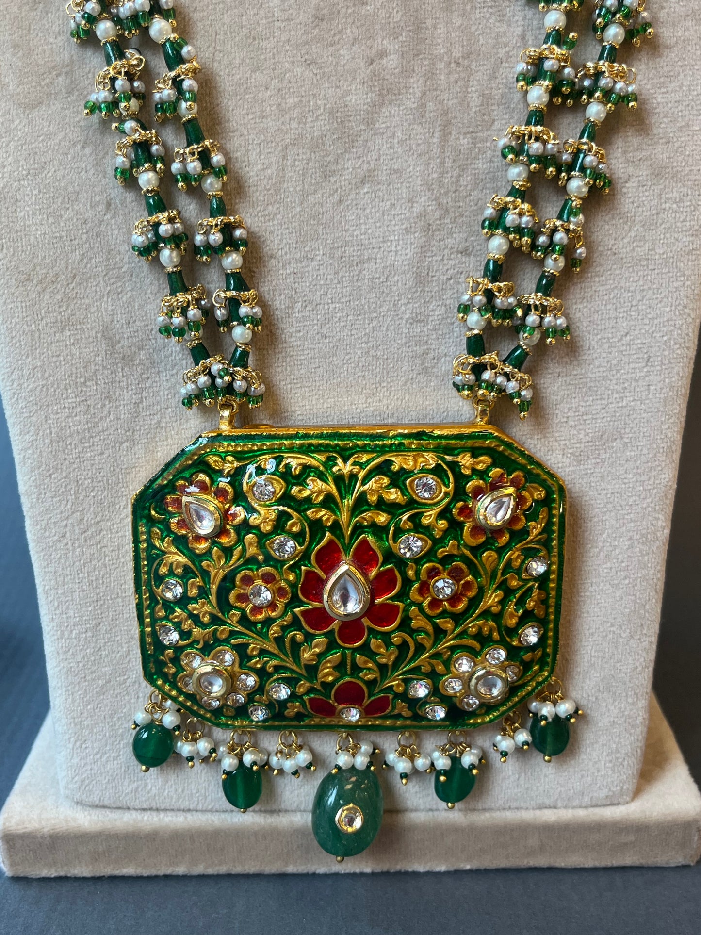 Enamel kundan haar set