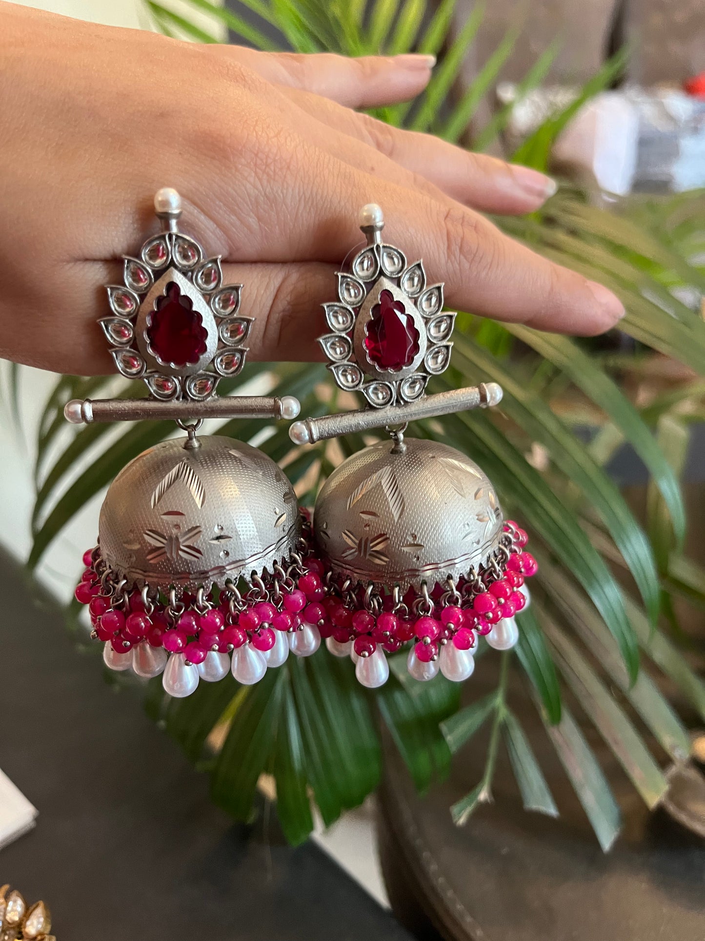 Antique silver Jhumkas