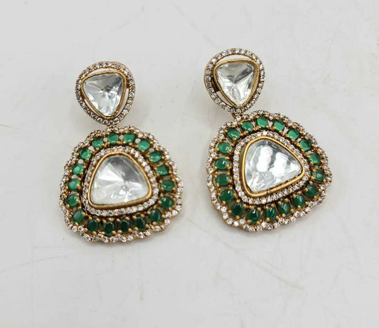 Emerald Polki earrings